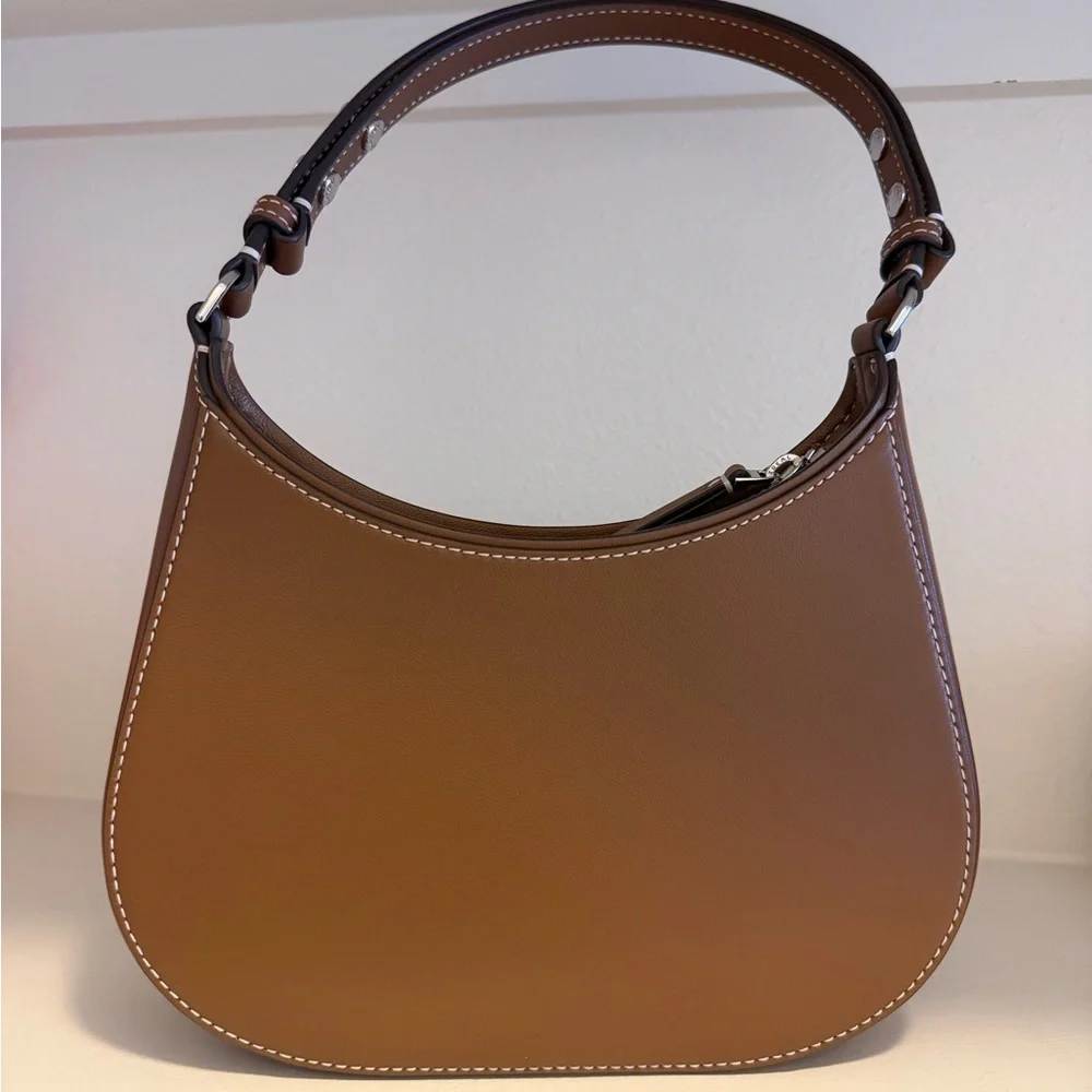 Tory Burch Brown and White Floral Shoulder Bag - Picture 2 of 5